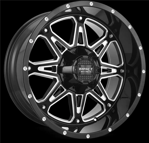 [810GB-221256-44] 22X12 IMPACT 810 5X139.7/5X127 -44MM (87.1MM) GLOSS BLACK MILLED WINDOWS