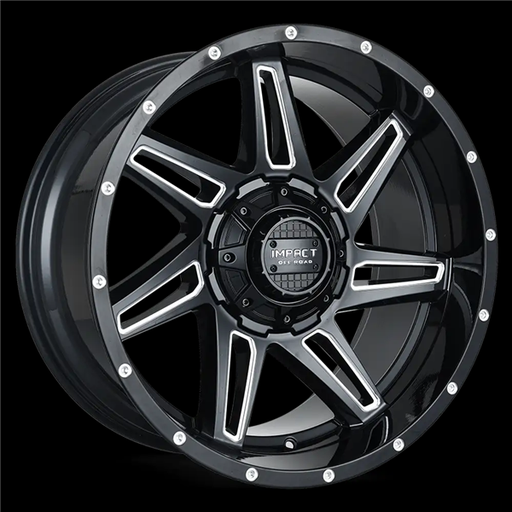[820GB-221253-44] 22X12 IMPACT 820 5X139.7/5X150 -44MM (110.3MM) GLOSS BLACK MILLED WINDOWS