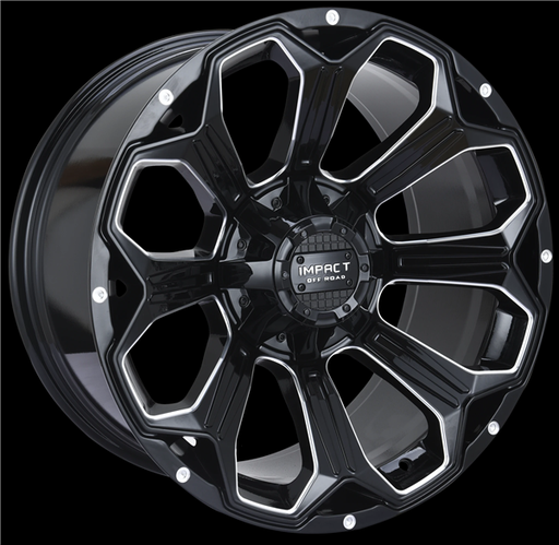 [817GB-221253-44] 22X12 IMPACT OFFROAD 817 5X139.7/5X150 -44MM (110.3MM) GLOSS BLACK MILLED WINDOWS