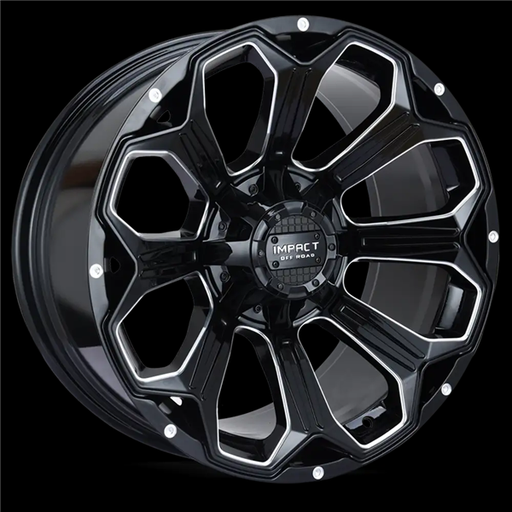 [817GB-221253-44] 22X12 IMPACT OFFROAD 817 5X139.7/5X150 -44MM (110.3MM) GLOSS BLACK MILLED WINDOWS