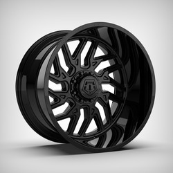 [544GB-2228144] 22X12 TIS 544GB 8X165 -44MM C.B 125.2 GLOSS BLACK ( NO RETURN , FINAL SALE )