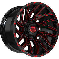 [554BMR-2226844] 22X12 TIS 554BMR 6X135/139.7 -44MM C.B 108 BLACK RED MILLED ( NO RETURN , FINAL SALE )