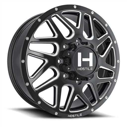 [H401-22828165+123B] 22X8.25 HOSTILE 401 8X165 +123MM C.B 154.3 (BLADE CUT) GLOSS BLACK MILLED