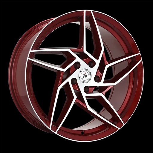 [605RMF-229012+38] 22X9 IMPACT RACING 605 5X114.3 38MM (73.1MM) CANDY RED MACHINE FACE