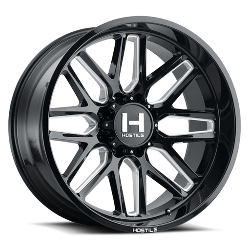 [H120-2414817045B] 24X14 HOSTILE H120 8X170 -76MM C.B 125.2 BLADE CUT ( BLACK MILLED )