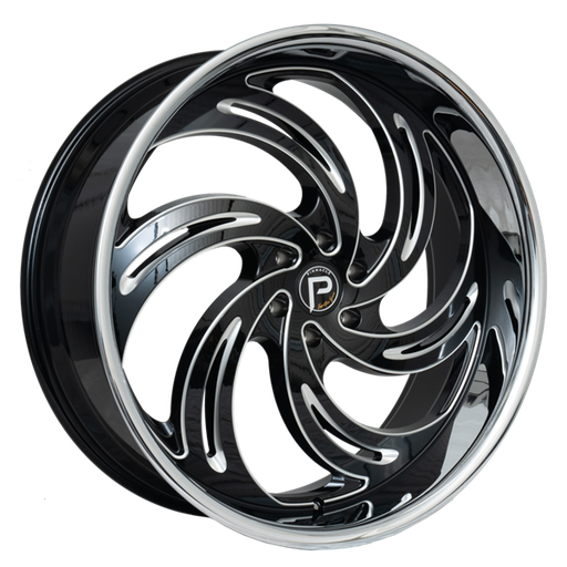 [P30026106135-20GBMLS] 26X10 PHOENIX 6X135 20MM C.B 87.1 GLOSS BLACK MILLED SS LIP