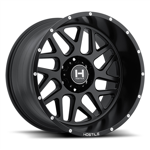 [H108-2010613547BB] 20X10 HOSTILE H108 6X135 -19MM C.B 87MM ASPHALT (SATIN BLACK)