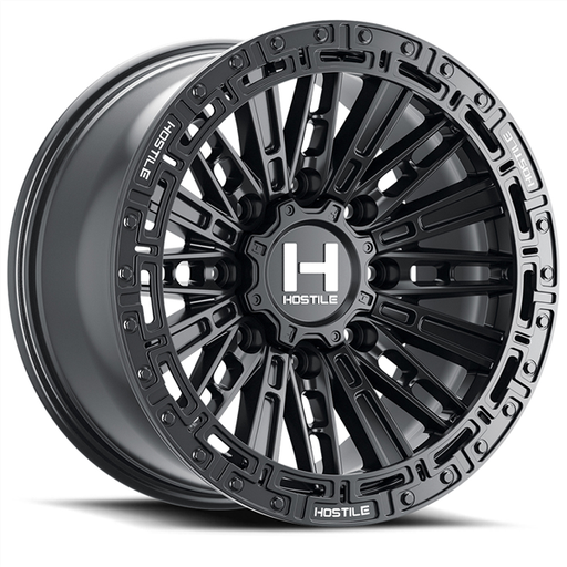 [H129-1890817055A] 18X9 HOSTILE H129 8X170 12MM C.B 125.2MM ASPHALT (SATIN BLACK)