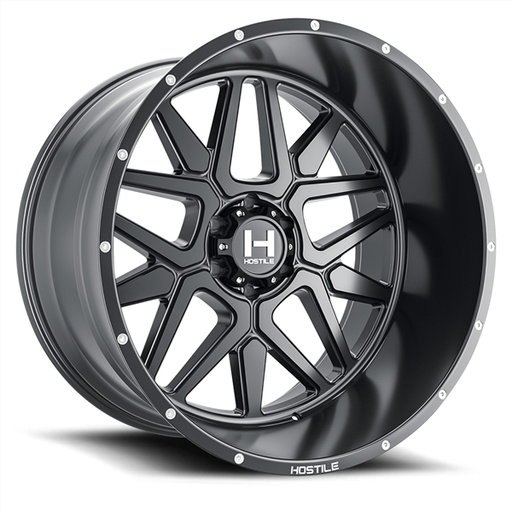 [H128-2010655047BB] 20X10 HOSTILE H128 6X139.7 -19MM C.B 106.1MM ASPHALT (SATIN BLACK)