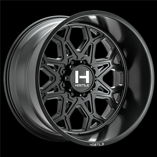 [H132-2010816547BB] 20X10 HOSTILE H132 8X165 -19MM C.B 125.2MM ASPHALT (SATIN BLACK)