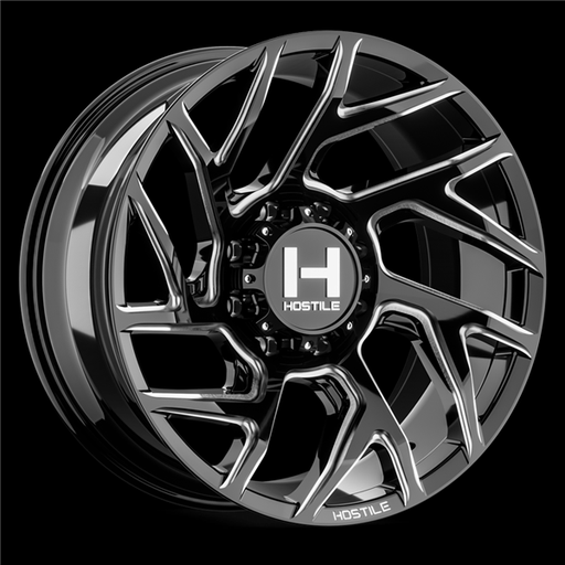 [H141-2010817047B] 20X10 HOSTILE H141 8X170 -19MM C.B 125.2MM BLADE CUT (GLOSS BLACK MILLED)