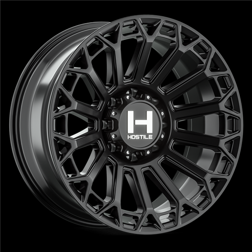 [H142-2010816547BB] 20X10 HOSTILE H142 8X165 -19MM C.B 125.2MM ASPHALT (SATIN BLACK)