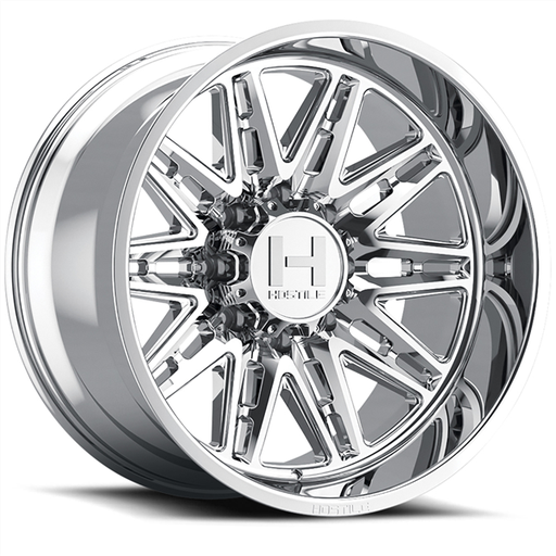[H126-2012818047C] 20X12 HOSTILE H126 8X180 -44MM C.B 125.2MM ARMOR PLATED (CHROME)