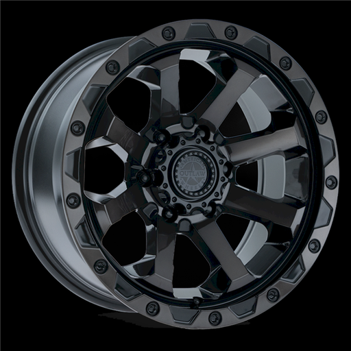 [100037 CAPONE 133-7836S] AMERICAN OUTLAW CAPONE 17X8.5+0 6X135 C.B-87.1 BKMT SATIN BLACK