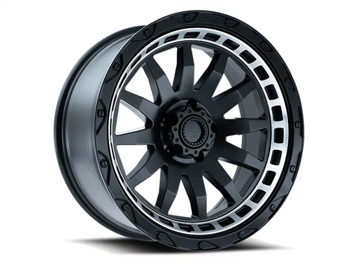 [100058 FLINTLOCK135-7883MB] AMERICAN OUTLAW FLINT LOCK 17X8.5+0 6X139.7 C.B-106.1 SBML SATIN BLACK W/MACHINED LIP