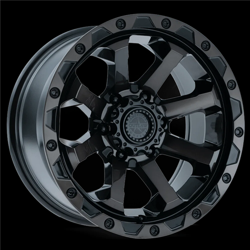 [100040 CAPONE133-7883BT] AMERICAN OUTLAW CAPONE 17X8.5+0 6X139.7 C.B-106.1 MFBKTD GLOSS BLACK W/MACHINED FACE BLACK TINT