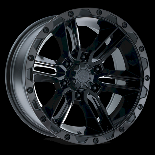 [100065 RAILCAR136-7883S] AMERICAN OUTLAW RAILCAR 17X8.5+0 6X139.7 C.B-87 BKMT SATIN BLACK