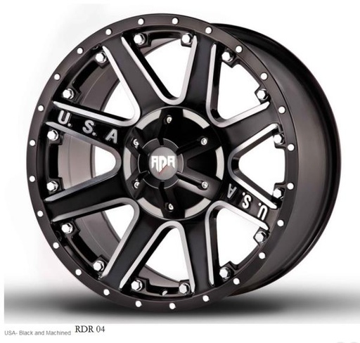 [RD041830-12M] RDR RD04-M 18X9-12 5X127+5X139.7 C.B-87.1 MACHINED/BLACK(USA) MFB+MO+ME(R)