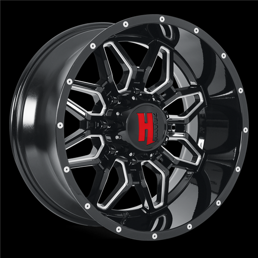 [H109224180-76BMW] HAVOK H109 22X14-76 8X180 C.B-125.2 B+MW+MR BLACK MILLED