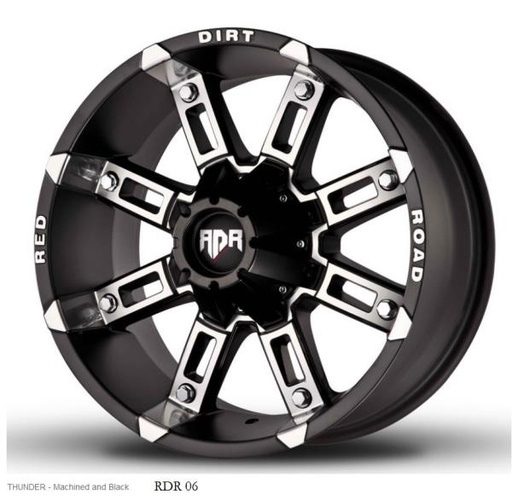 [RD062016-44MB] RDR 06-M 20X12-44 8X165 C.B-125 MACHINED/BLACK (THUNDER)-MFB+M (R)