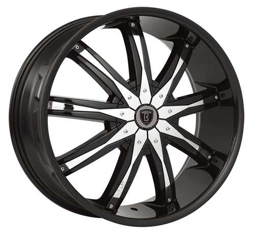 [B92024B+CP] BORGHINI B9-M 20X8.5+35 5X112+5X114.3 C.B-73.1 B+CP BLACK+ CHROME PLASTIC