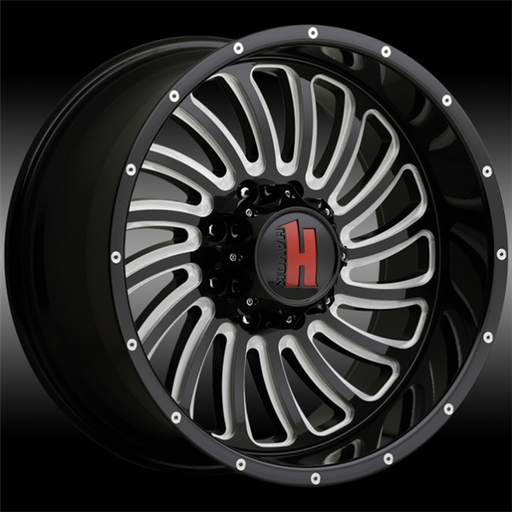 [H1112212180-44BMW] HAVOK H111 22X12-44 8X180 C.B-125.2 B+MW+MR BLACK MILLED