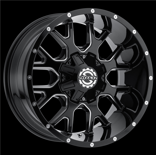 [SC19-20098165+12ML] SCORPION OFFROAD SC-19 20X9+12 8X165 C.B-125.2 BLACK MILLED