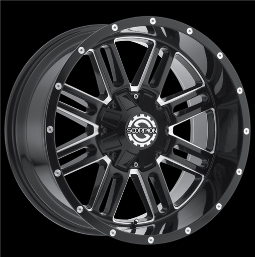 [SC18-20108165-19ML] SCORPION OFFROAD SC-18 20X10-19 8X165 C.B-125.2 BLACK MILLED