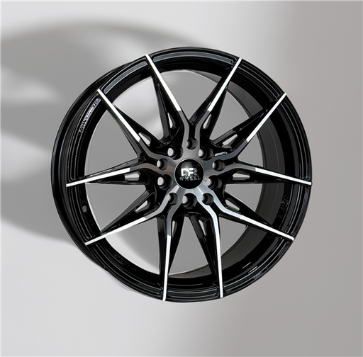 [DR244177571+35GBMF] DRIFT RACING DR244 17X7.5+35 5X105+5X114.3 C.B 73.10 GLOSS BLACK MACHINE FACE