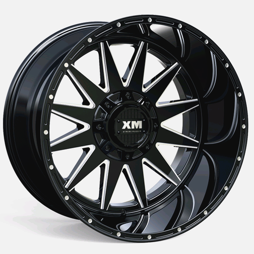 [XM312179074+0GBME] XTREME MUDDER XM-312 A0098 17X9+0 5X139.7+5X150 C.B 110 GLOSS BLACK MILLED EDGE