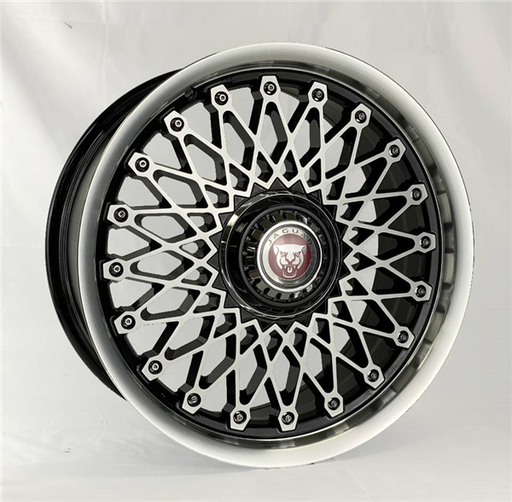 [XW039188022+35BP(1)] REPLICA XW039 18X8+35 5X108+5X114.3 C.B 73.10 BLACK POLISHED MACHINE FACE*JAGUAR FLODED CAP*