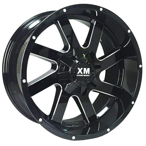 [XM322179034+0GBM] XTREME MUDDER XM-322 17X9+0 6X135+6X139.7 C.B 108 GLOSS BLACK MILLED