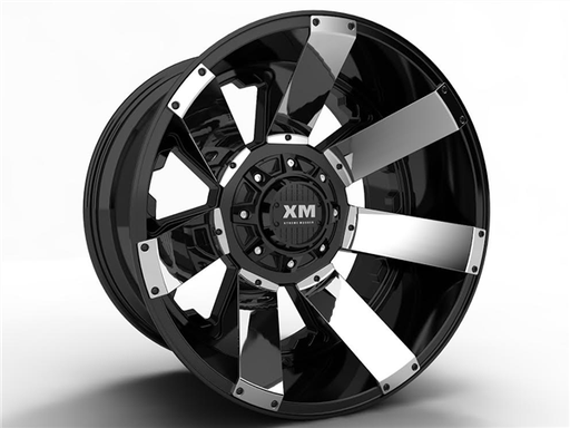 [XM326201274-44GBSI] XTREME XM-326 20X12-44 5X139.7+5X150 C.B 110 GLOSS BLACK CHROME STRAIGHT INSERT**SPECIAL**