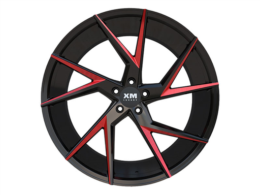 [XM207208505+35GBRM] XM LUXURY XM-207 20X8.5+35 5X112 C.B 66.56 GLOSS BLACK RED MILLED