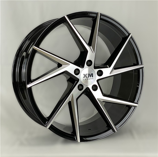 [XM207208507+35BMFM] XM LUXURY XM-207 20X8.5+35 5X115 C.B 74.10 BLACK MACHINE FACE + MILLED