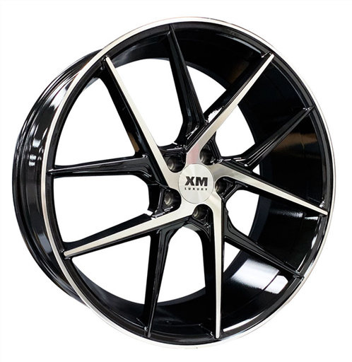 [XM2042210505+40BMF] XM LUXURY XM-204 22X10.5+40 5X112 C.B 66.56 BLACK MACHINE FACE