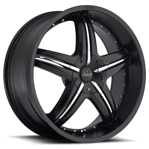 [DC262080MG35MB] DOLCE DC26 20X8+35 5X114.3+5X120 MATTE BLACK W/ CHROME ACCENTS