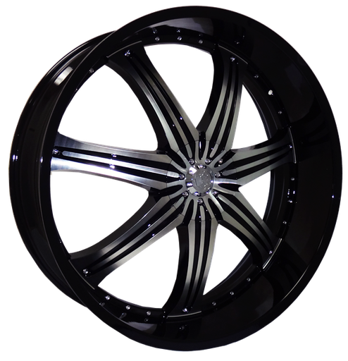 [K412-229530+15M4B] K9 K412 22X9.5+15 5X127+5X139.7 C.B 78.10 BLACK MACHINE FACE + BLACK LIP