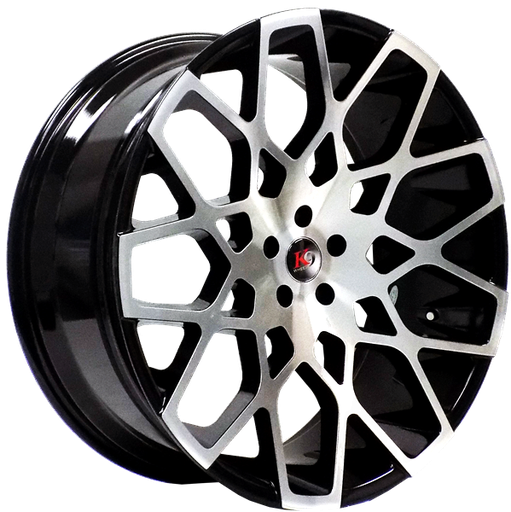 [K9966229511+15MB] K9 966 22X9.5+15 5X139.7 C.B 78.10 MB GLOSS BLACK MACHINED FACE