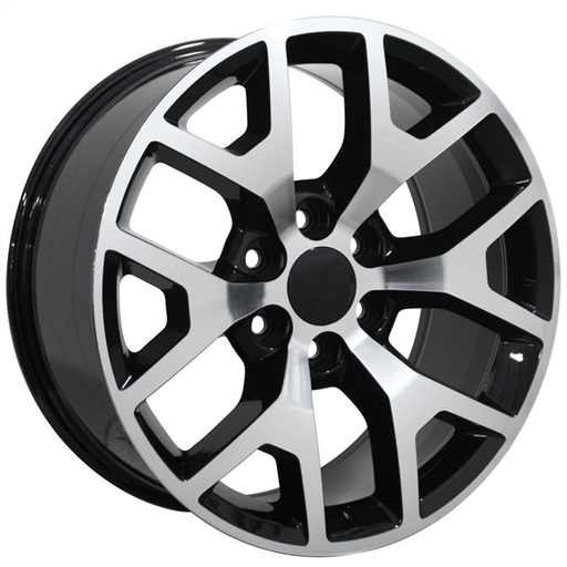 [2113229047+31BMF] 2113 [GMC SIERRA] REPLICA 22X9+31 6X139.7 C.B 78.10 BLACK MACHINE FACE