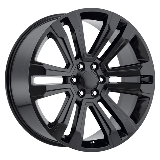 [2118229047+24B] 2118 CHEVY,GMC REPLICA 22X9+24 6X139.7 C.B 78.10 BLACK***GLOSS BLACK****