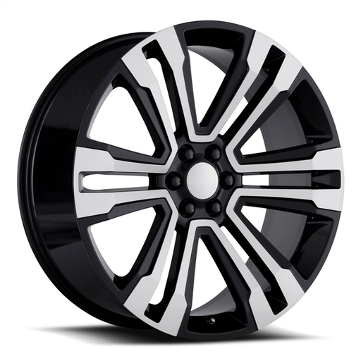 [2118229047+24BMF] 2118 CHEVY,GMC REPLICA 22X9+24 6X139.7 C.B 78.10 BLACK MACHINE FACE