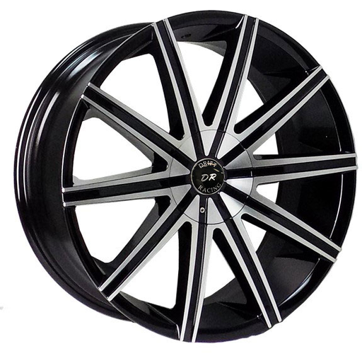 [908208544+15GBMF] DRIFT RACING DR09 L908 20X8.5+15 5X114.3+5X120 C.B 74.10 GLOSS BLACK MACHINE FACE
