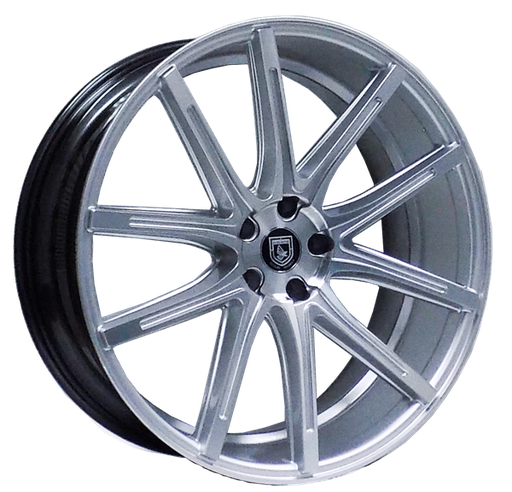 [E12182210505+38HSM] ELEGANTE E-03 1218 22X10.5+38 5X112 C.B 66.56 HYPER SILVER MACHINE