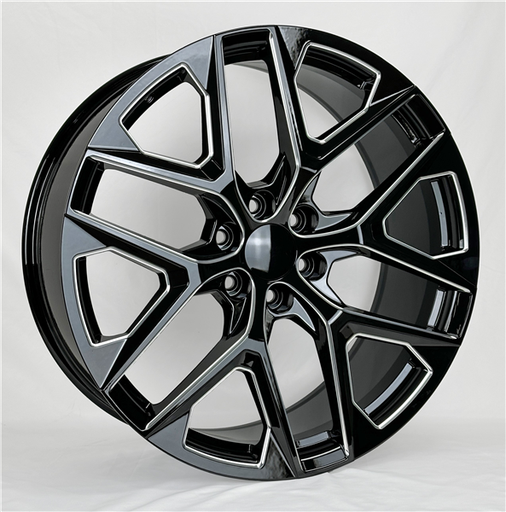 [2142229047+28BM] 2142 REPLICA 22X9+28 6X139.7 C.B 78.10 BLACK MILLED
