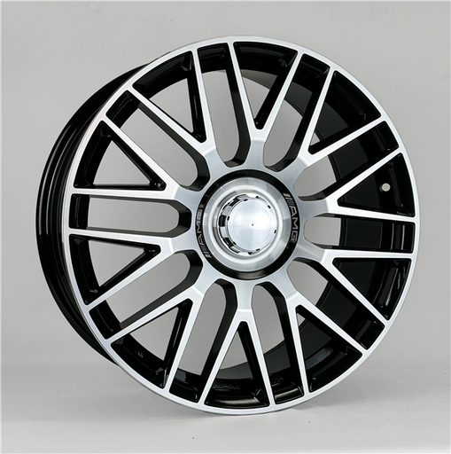 [AO9932F229505+45BMF] AO9932F REPLICA 22X9.5+45 5X112 C.B 66.50 BLACK MACHINE FACE**AVAILABLE STAGGERED ONLY**
