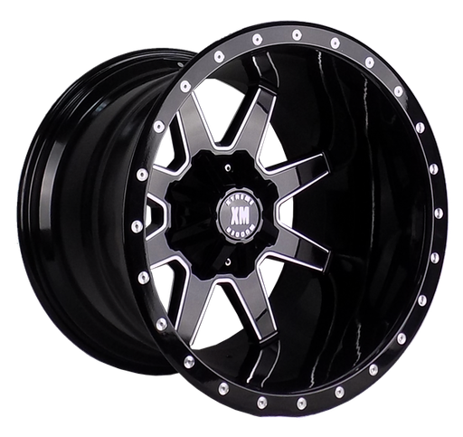 [1103201270-44BMD] XTREME MUDDER XM-304 1103 20X12-44 5X114.3+5X127 C.B 78.10 BLACK MILLED DRILL IN HEADLOCK
