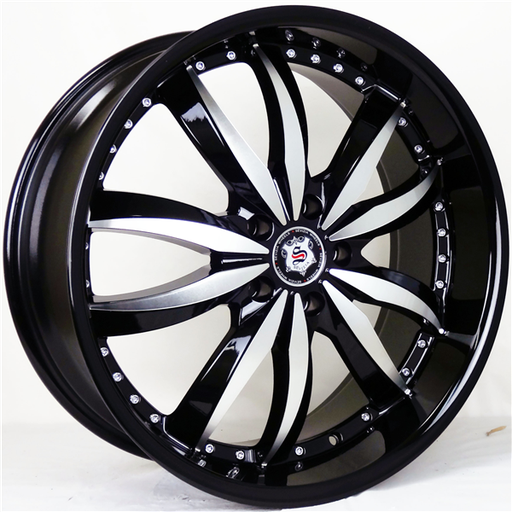 [SE427080545+38BM] SEVIZIA 427 22X8+38 5X114.3 BLK MACHINE B+MO