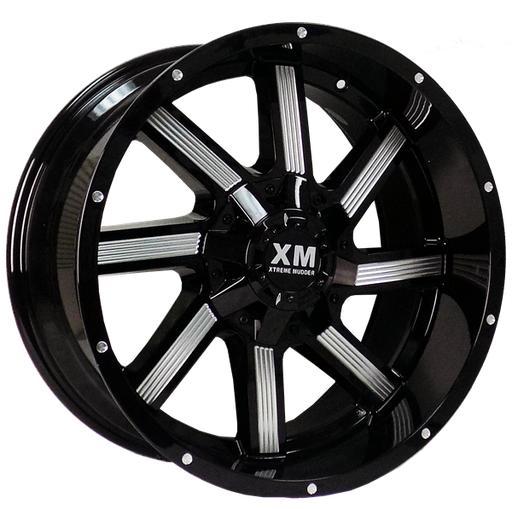 [XM322201274-44GBMF] XTREME MUDDER XM-322 8026 20X12-44 5X139.7+5X150 C.B 110 GLOSS BLACK MILLING FACE