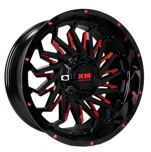 [XM330201034-12GBR] XTREME MUDDER XM-330 20X10-12 6X135+6X139.7 C.B 108 GLOSS BLACK RED MILLED